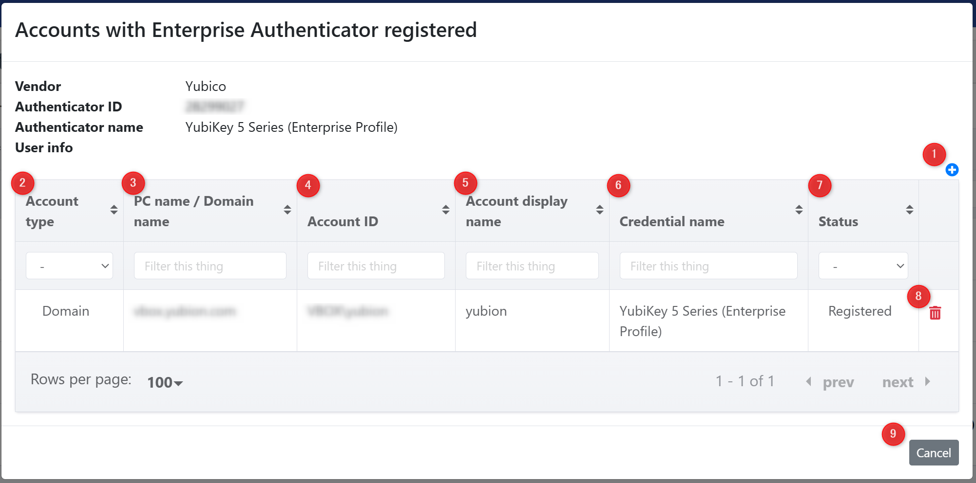 Accounts with Enterprise Authenticator registered