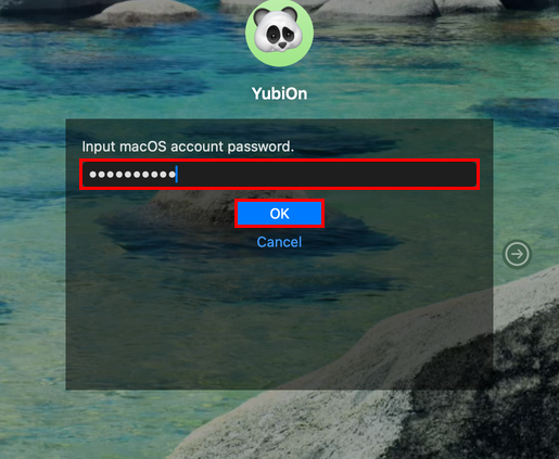 Enter the password of the macOS account