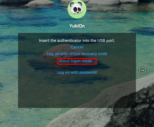 Click About logon mode