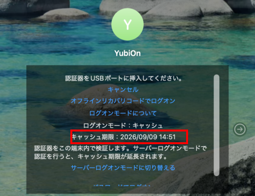 キャッシュ期限の表示