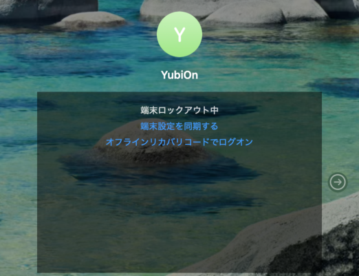 端末ロックアウト中の画面