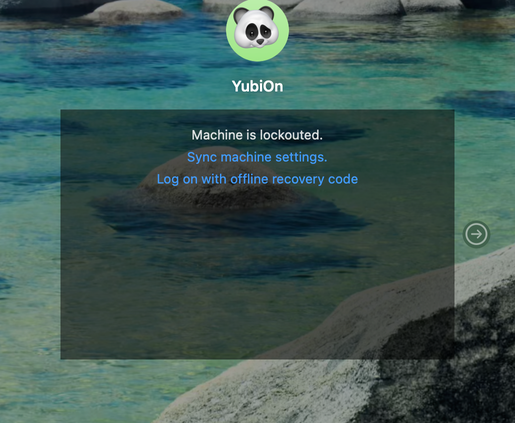 The PC lockout screen