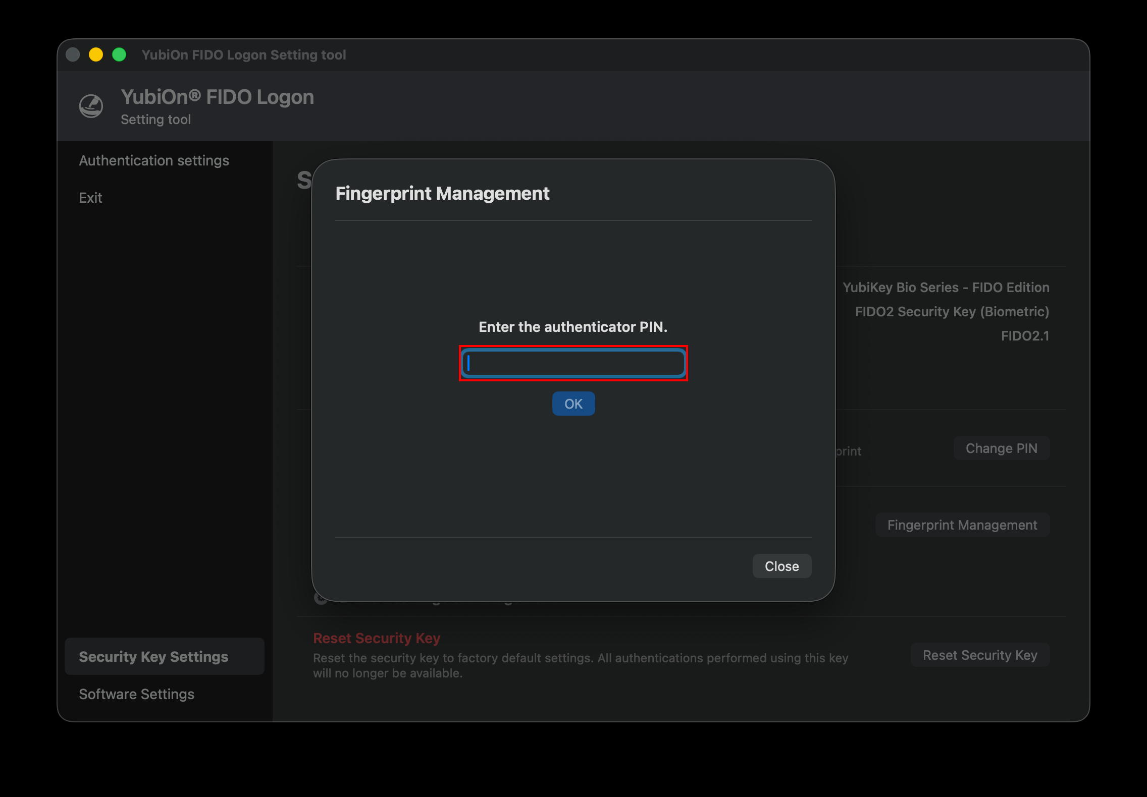 PIN Entry Screen