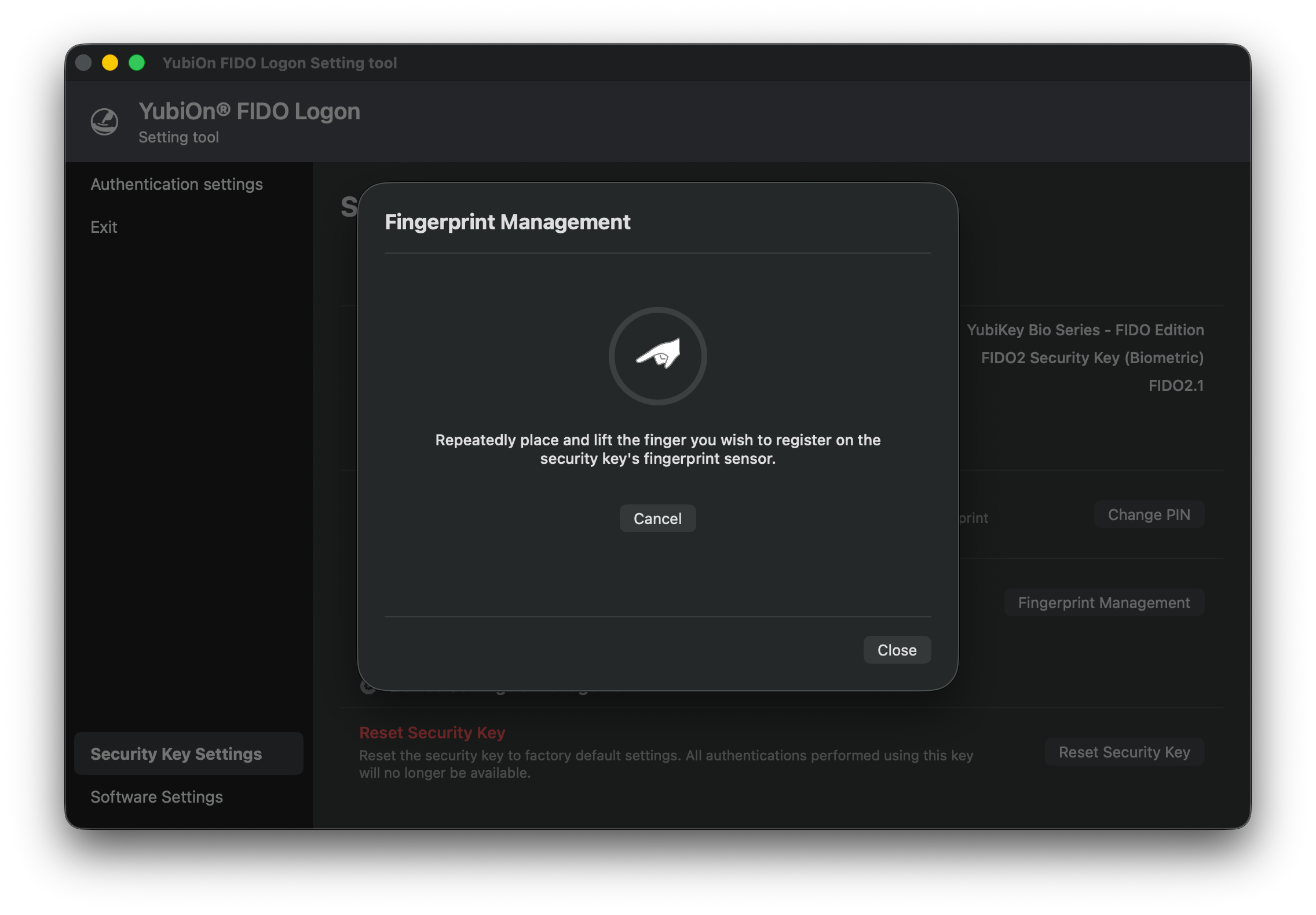 Fingerprint Sampling Screen