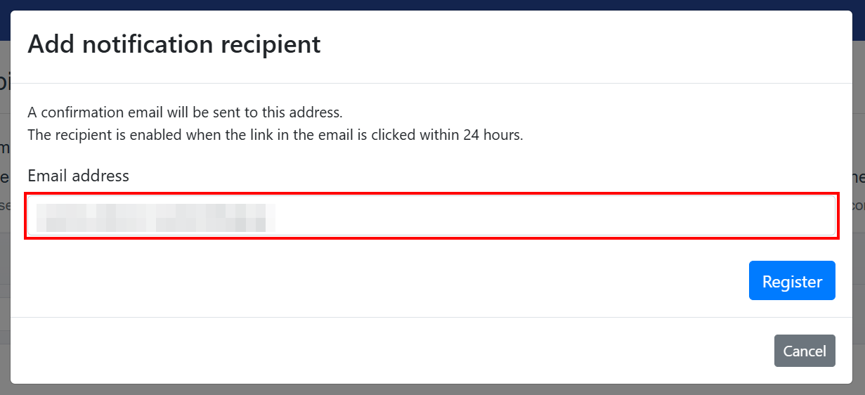 Enter the email address