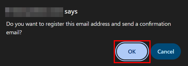 Click OK on the confirmation message