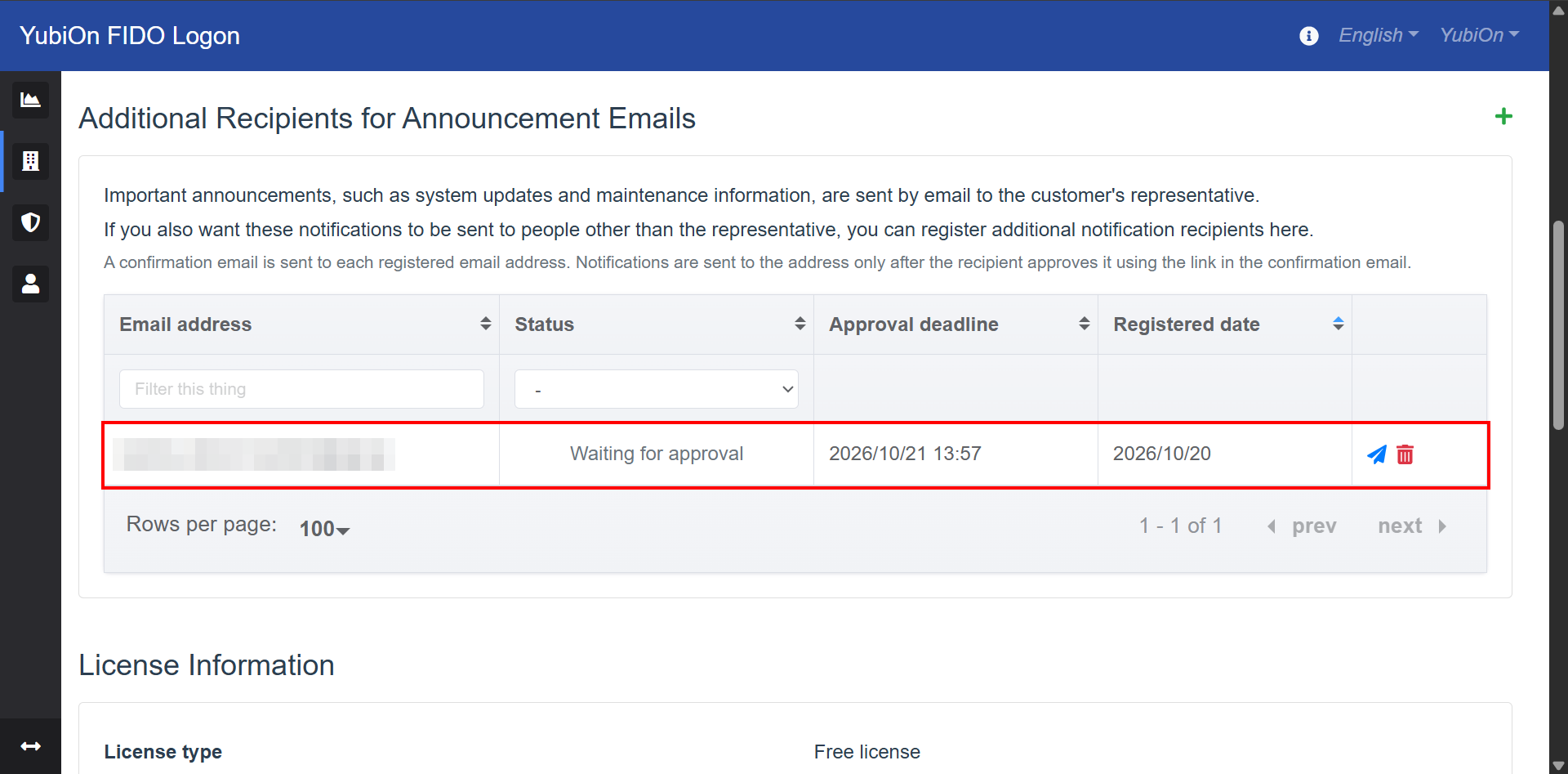 Recipient waiting for approval