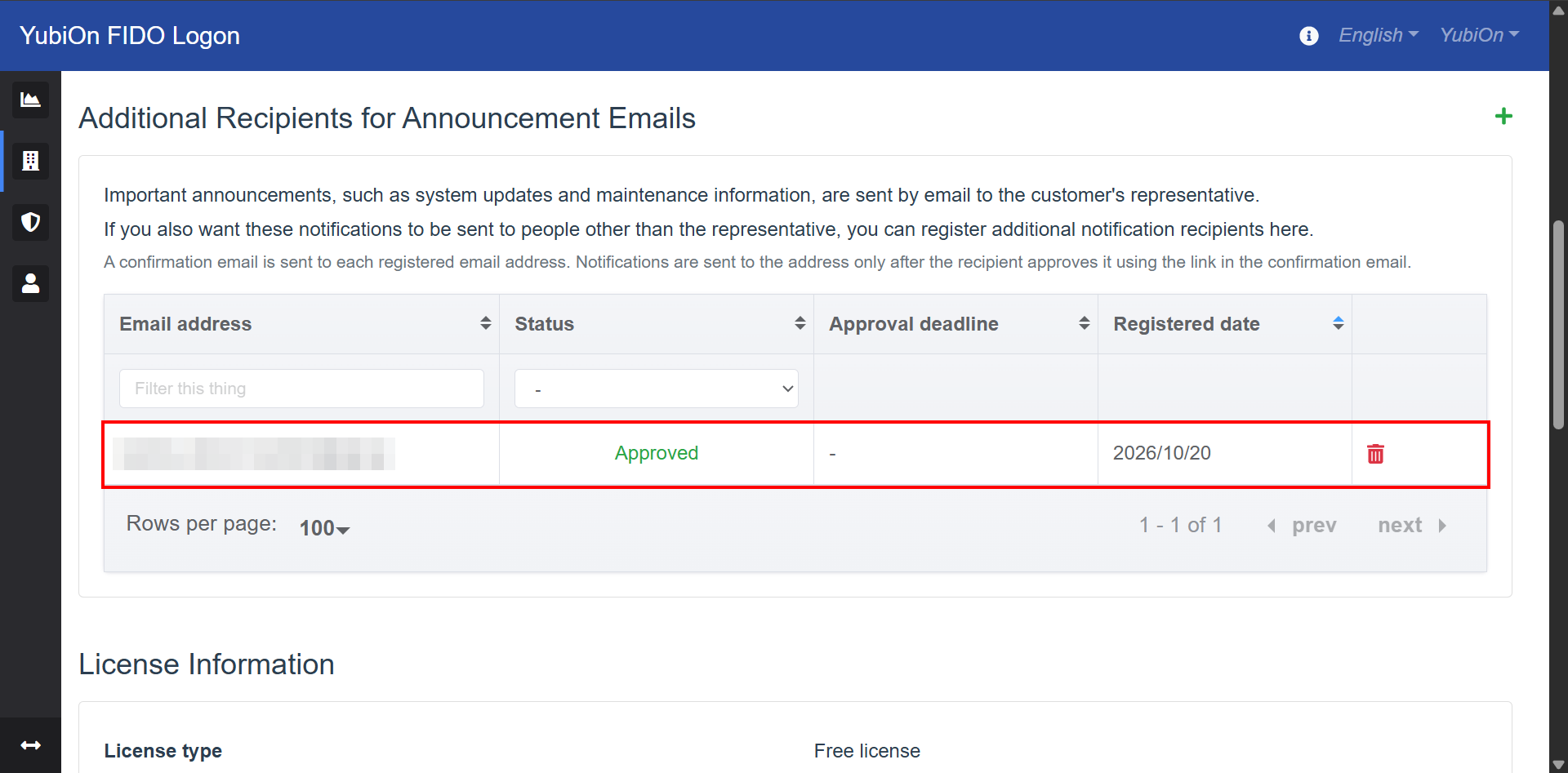 Recipient deleted