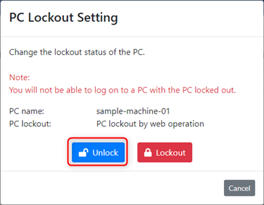 Enable PC lockout