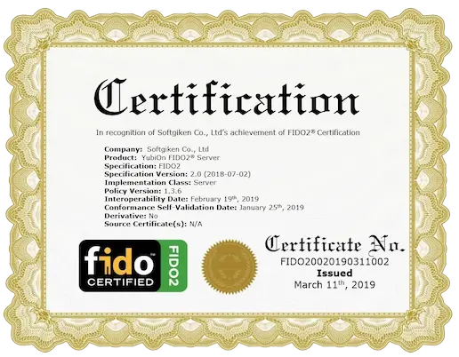 FIDO2 certificate